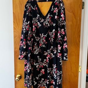 Loft floral dress with bar back detail